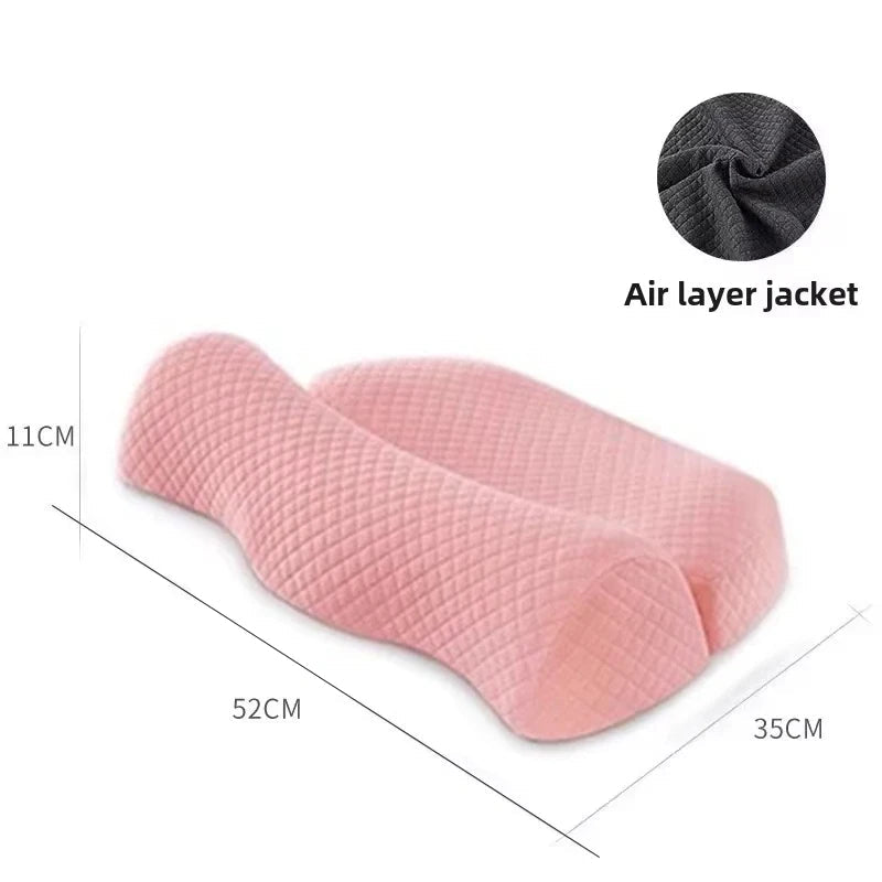 Cervical Memory Foam Konturkissen – Ergonomisches Orthopädisches Nackenkissen für Seiten-, Rücken- & Bauchschläfer Kaufschwan® Rosa 52x35x11cm