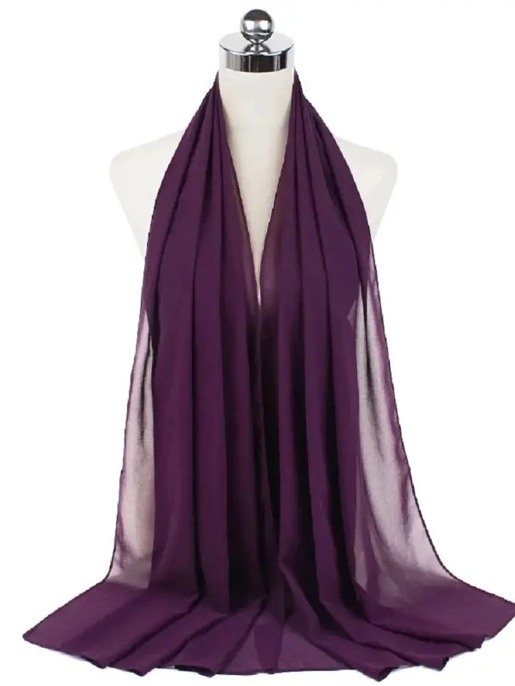 Damen Hijab aus Chiffon – Sofort Tragbares Kopftuch | Einfarbiger Instant Hijab Schal, Arabischer Wrap & Islamischer Schal