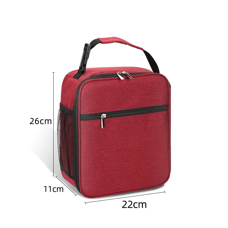 Tragbare Isolierte Lunchbox Tasche mit Großem Fassungsvermögen – Wiederverwendbare Kühltasche für Damen & Herren | Wasserdichtes Oxford-Gewebe Kaufschwan® Rot