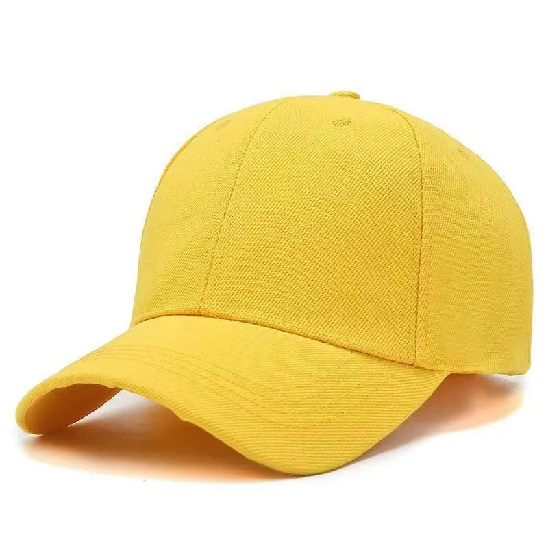 Blank Unisex Verstellbarer Dad Hat | Einfarbige Twill Baseballkappe | Günstiger Sonnenhut für Herren & Damen | Sommer, Herbst, Frühling Kaufschwan® Gelb Adul(56-58cm)