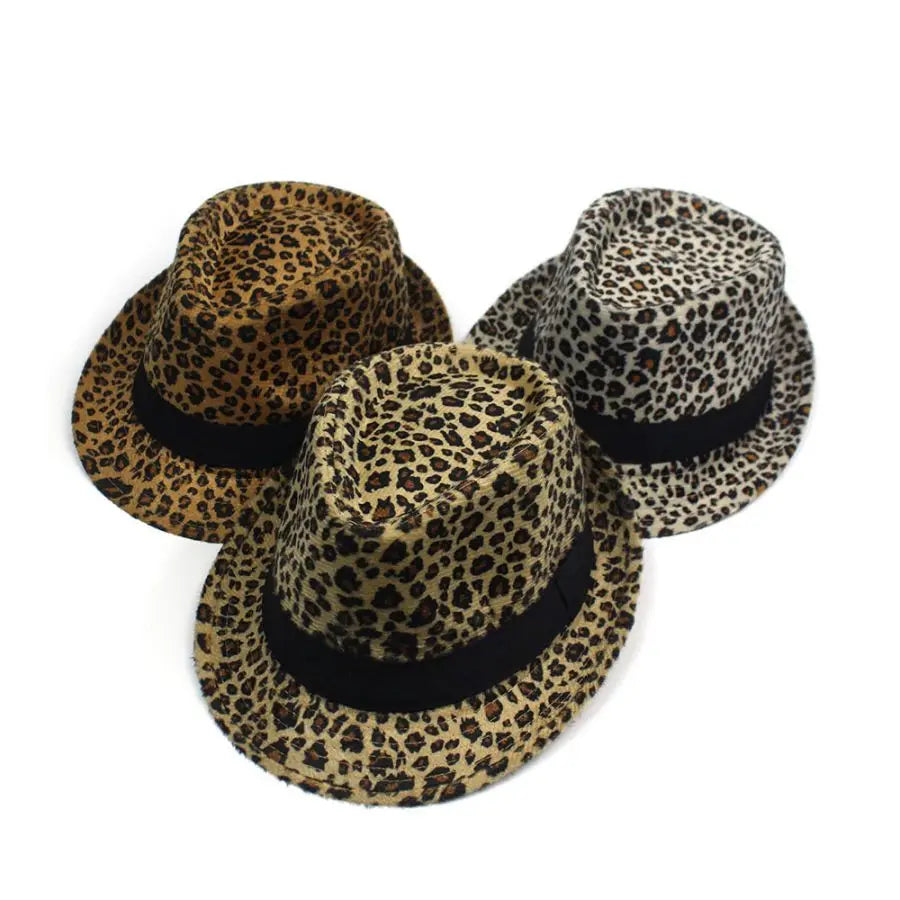 Herbst & Winter Damen Hut – Jazzhut, Britischer Retro Gentleman Fedora, Herren Leopard Tier Partyhut Kaufschwan®
