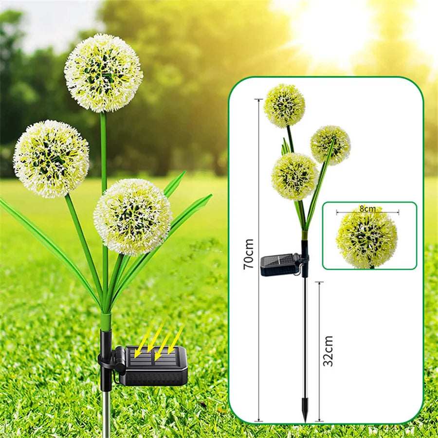 Solar LED Außenleuchten 3-Kopf Löwenzahn Design – IP65 Wasserdichte Garten-, Terrasse- & Wegbeleuchtung Kaufschwan®