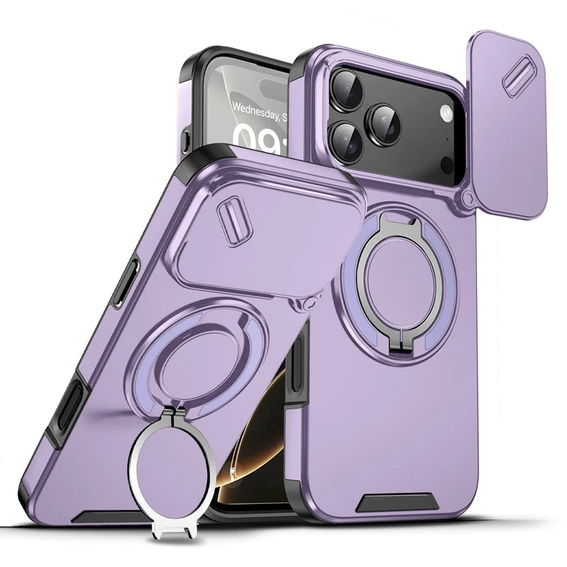Armor 360 MagSafe-Magnethülle für iPhone 18 Pro & iPhone 18 Pro Max – Ringständer, Kameraschutz & Stoßfeste Schutzhülle Kaufschwan® Lila iPhone 18 Pro