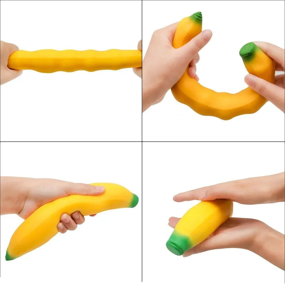 Simuliertes Bananen-Knautschspielzeug – Weiches Langsam Rückfederndes Sensorik- & Fidget-Spielzeug zum Drücken, Entspannen & Stressabbau Kaufschwan®