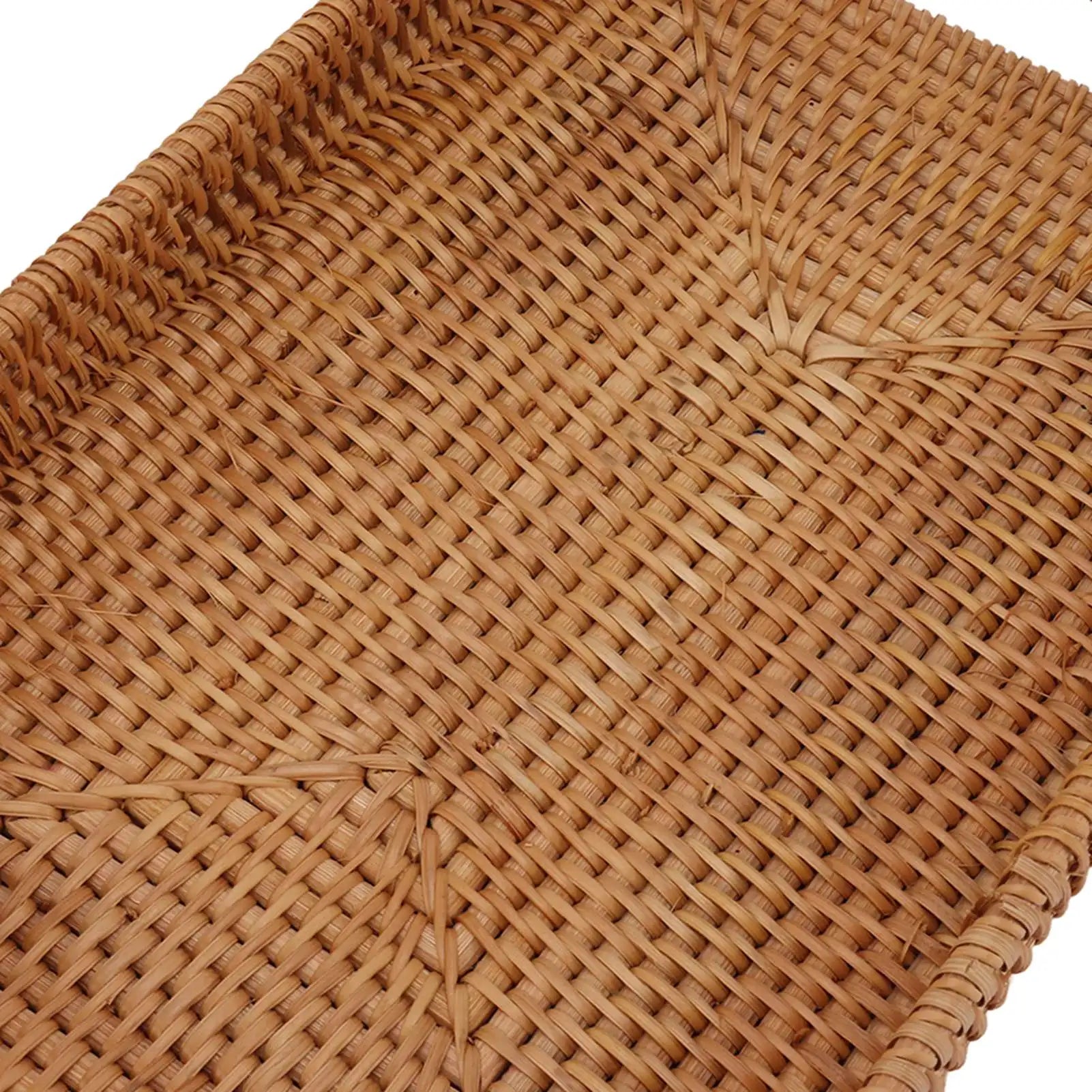 Geflochtenes Rattan Serviertablett – Großes Aufbewahrungs-Tablett im Landhausstil für Obst & Desserts Kaufschwan®