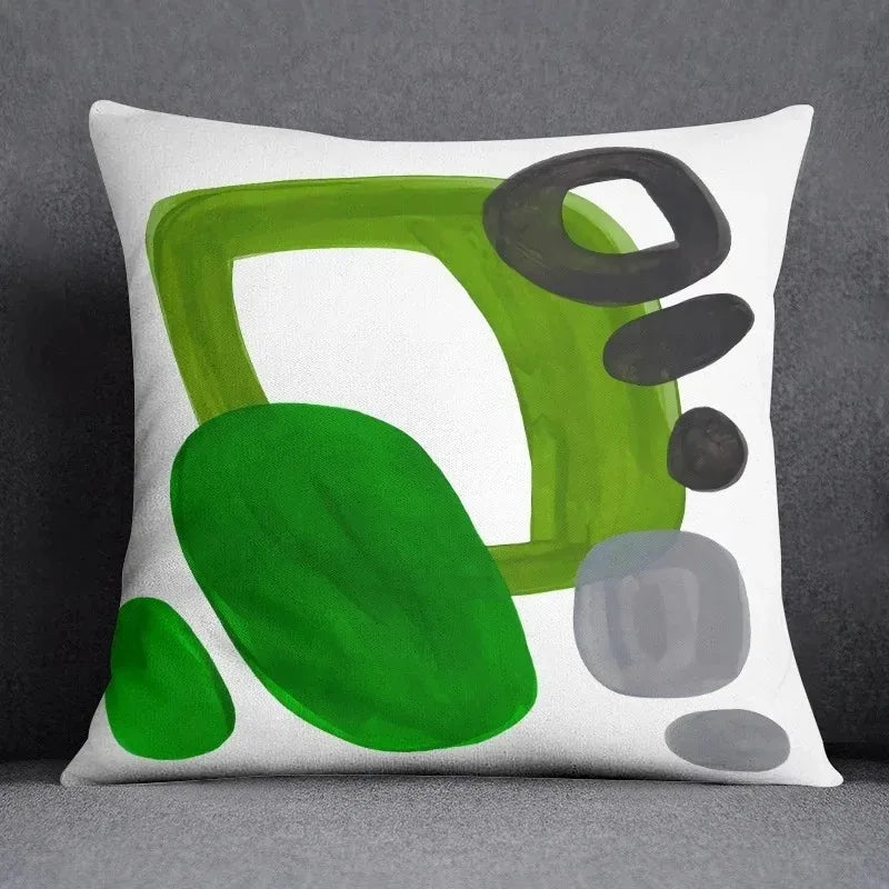 Dekokissenbezug mit Grünem Blattmuster | Sofakissen & Bettkissenhülle | Natur-inspirierte Wohn- & Schlafzimmerdeko Kaufschwan® Design 9 40x40cm
