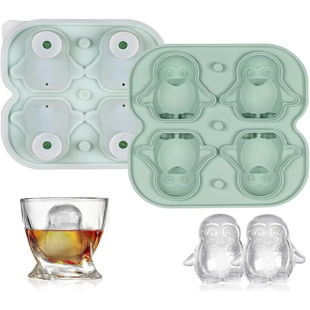 Pinguin Eiswürfelform aus Silikon – Für Whiskey, Cocktails & Getränke Kaufschwan® Grün