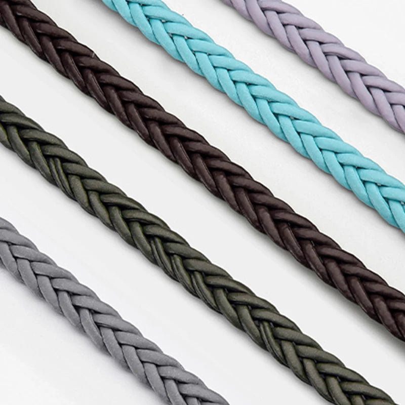 Geflochtener PU Gürtel für Damen – Goth Retro Stil | Dünner Schwarzer Taillengürtel mit Dornschließe für Kleider & Jeans