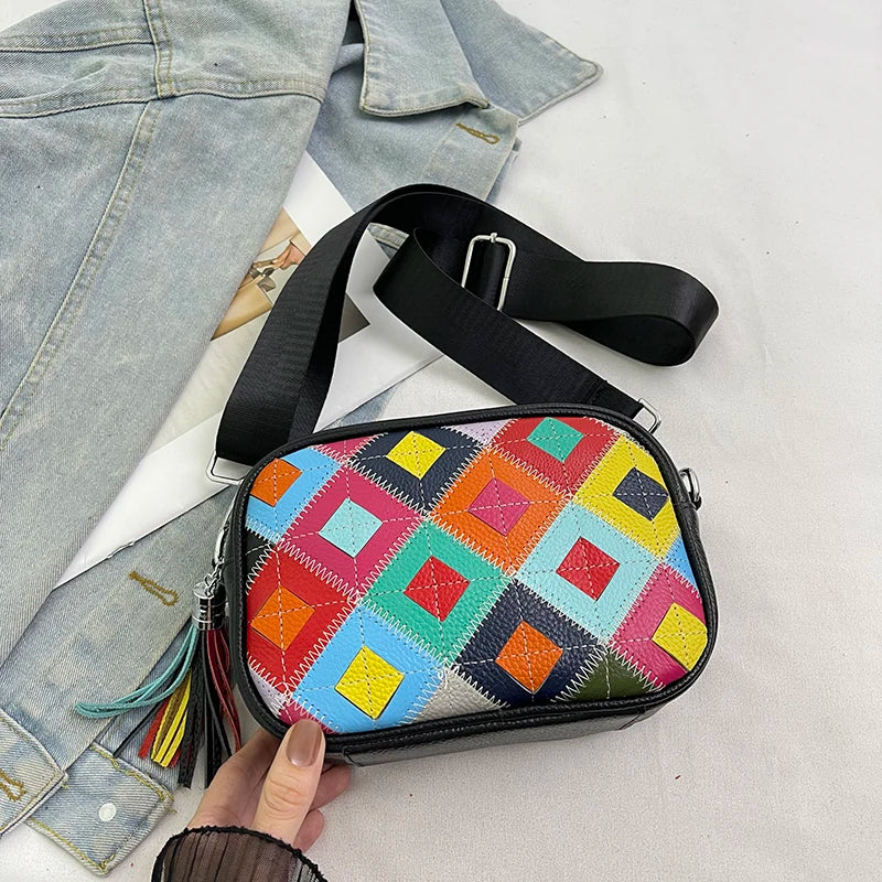 Kleine Bunte Ledertasche – Luxus Damen Handtasche, Crossbody & Schultertasche in Hochwertiger Verarbeitung