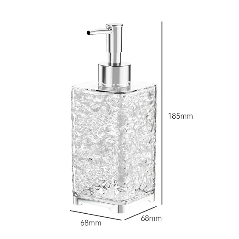 Luxuriöser transparenter Badezimmer-Seifenspender – Wiederverwendbare Handpumpflasche für Duschgel & Flüssigseife Kaufschwan® 400ml-Quadratisch Klar