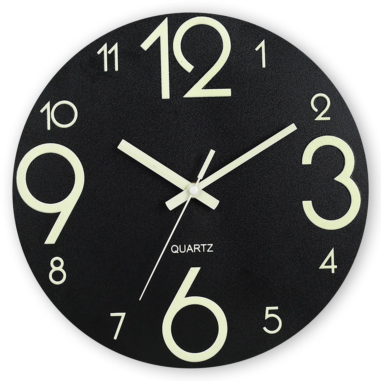 Leuchtende Wanduhr im Dunkeln – Leise Quarz Uhr mit Holzoptik Kaufschwan®