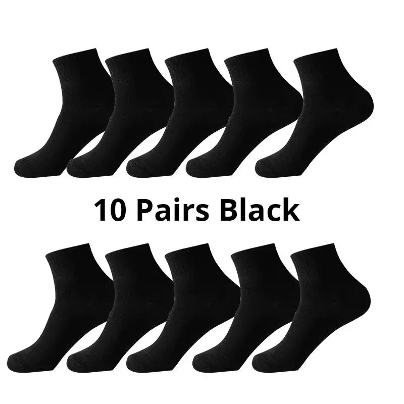 10 Paare Herren Atmungsaktive Komfort-Bürosocken | Freizeit- & Businesssocken für Sneaker & Arbeit | Ganzjahres Kaufschwan® 10 Paare Schwarz Einheitsgröße