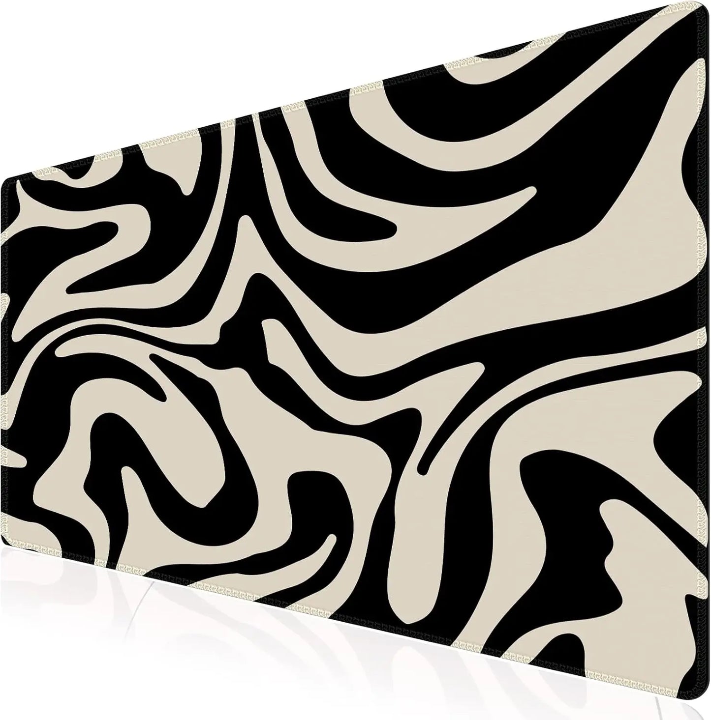 XXL Große Schreibtischmatte – Rutschfestes Mauspad mit Genähten Kanten für Tastatur und Computer Kaufschwan® Schwarze Topografie 90x40x0.2 cm