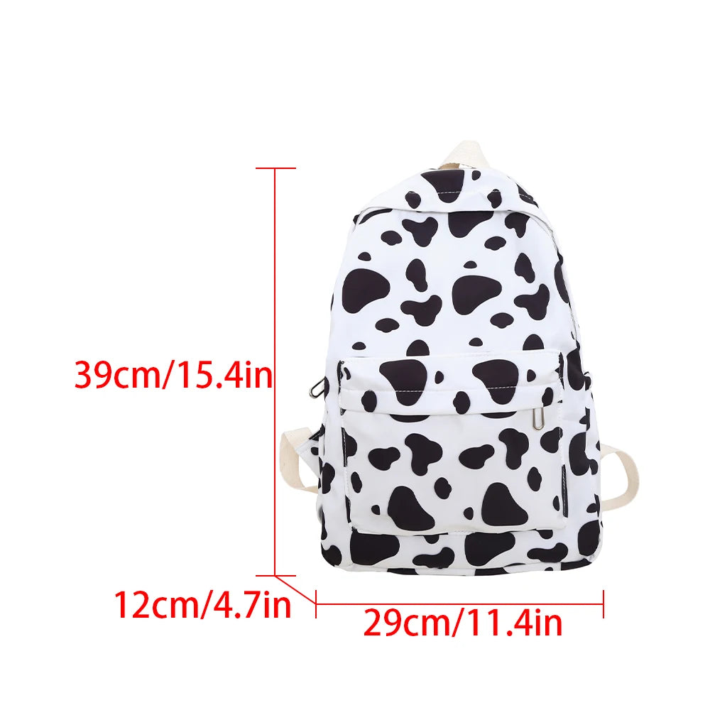 Rucksack mit Kuhmuster für Damen | Leichter & Vielseitiger Studenten-Rucksack | Gymnasium & Alltag Kaufschwan®