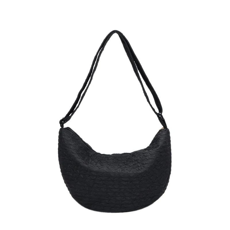 Damen Crescent Schultertasche – Trendige Hobo Crossbody Tasche mit Verstellbarem Riemen | Alltag, Reisen & Shopping Kaufschwan® Schwarz
