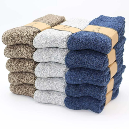 5 Paare Herren Merinowoll-Wintersocken | Extra Dicke Warme Harajuku Retro Schneesocken | Hochwertige Antifrost-Socken Kaufschwan®