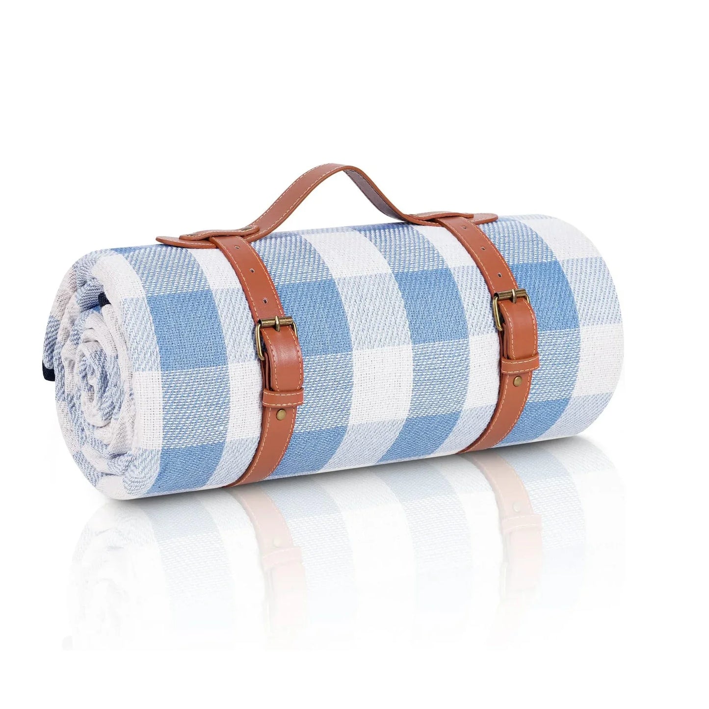Extra Große Picknickdecke – Tragbare Wasserdichte & Sandfeste Matte | Faltbare Outdoor Decke mit Tragegriff für Strand, Park & Reisen Kaufschwan® Hellblau 200cm X 150cm