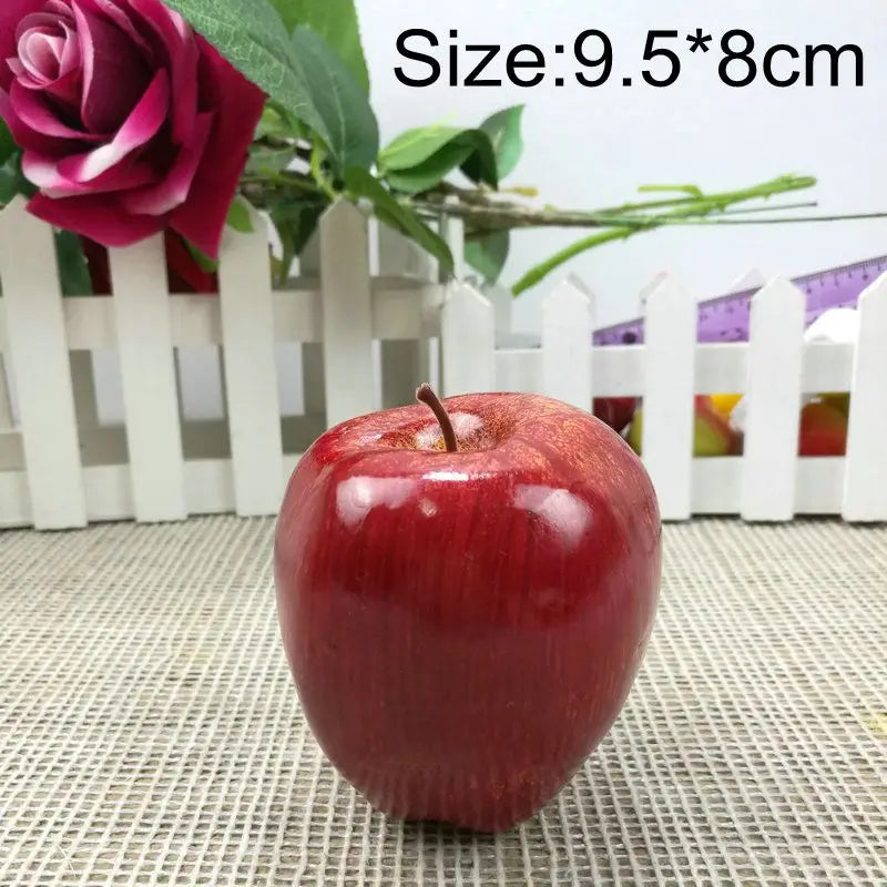 Kunststoff Simulationsfrüchte Set – Künstliche Früchte mit Wassermelone, Apfel, Orange, Birne, Zitrone, Mango, Pfirsich, Traube & Banane Kaufschwan® Roter Apfel