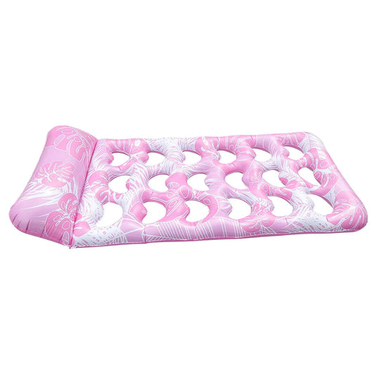 Aufblasbarer Pool-Hängemattenstuhl – Schwimmendes Wasserbett mit Kopfstütze für Erwachsene Kaufschwan® Rosa