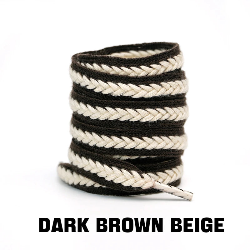 Flache Baumwoll-Schnürsenkel – 1,5cm Breite Premium Laces für Sneaker & Freizeitschuhe | 100/120/140/160cm Seil-Design, 1 Paar Kaufschwan®