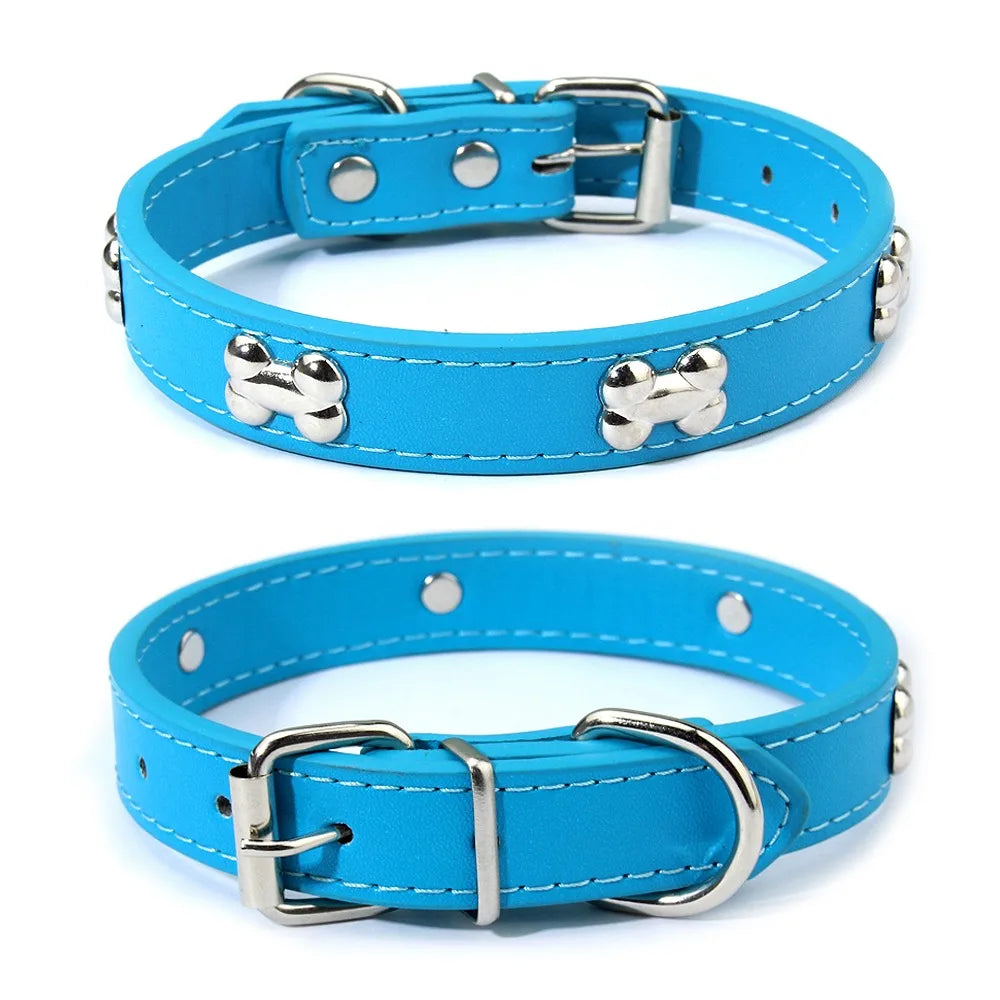 Knochen Leder Hundehalsband Strapazierfähig Verstellbar für Kleine Große Hunde Katzen Welpen Kaufschwan®