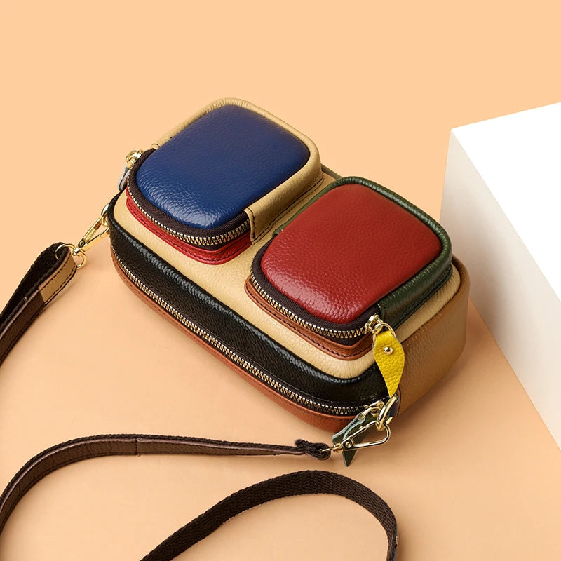 Hochwertige Leder Messenger Bag – Luxus Damen Schulter Handtasche mit Mehreren Fächern & Modische Geldbörse Kaufschwan®