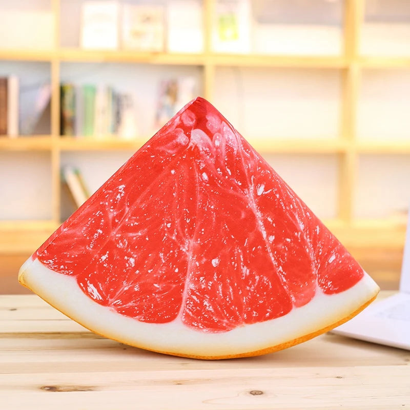 Realistisches 3D Obst Plüschkissen | Wassermelone, Orange, Kiwi & Pomelo | Weiche Schwamminnenfüllung | Kinder, Büro & Zuhause Kaufschwan® Design 5 - 30cm