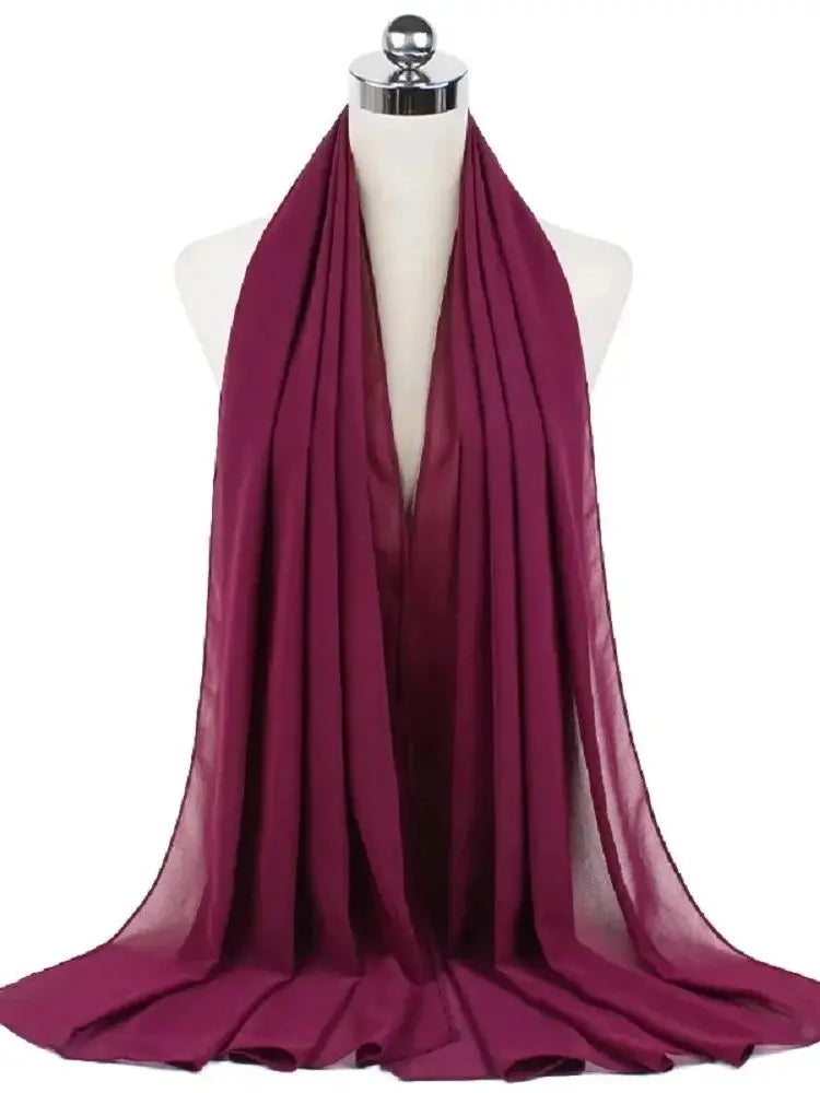 Damen Hijab aus Chiffon – Sofort Tragbares Kopftuch | Einfarbiger Instant Hijab Schal, Arabischer Wrap & Islamischer Schal