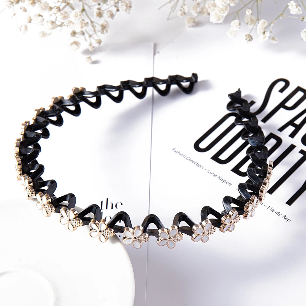 Eleganter Haarreif mit Perlen & Strass – Elastisches, rutschfestes Stirnband mit Blumen für Damen & Mädchen