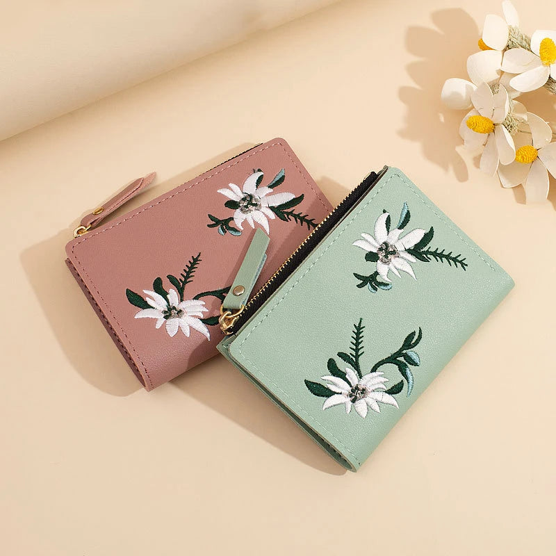 Damen Kurzgeldbörse – Modische Kleine Geldtasche | PU Leder Portemonnaie mit Hasp-Verschluss & Kartenfächern Kaufschwan®