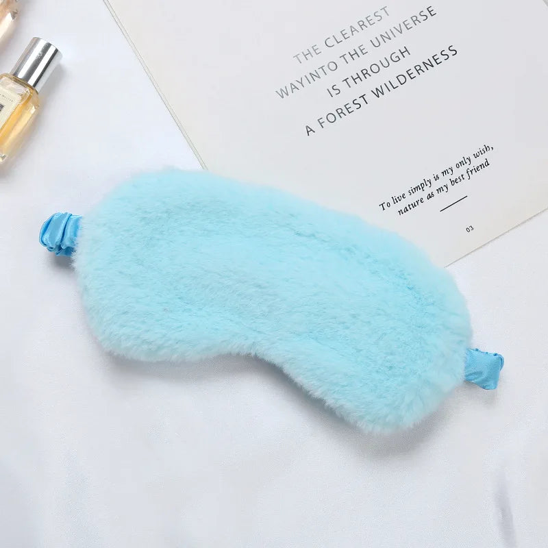 Plüsch Schlafmaske | Weiche & Niedliche Love-Cloud Augenbinde | Bequeme Augenabdeckung für Nickerchen, Reisen & Entspannung Kaufschwan® Blau 20x10cm