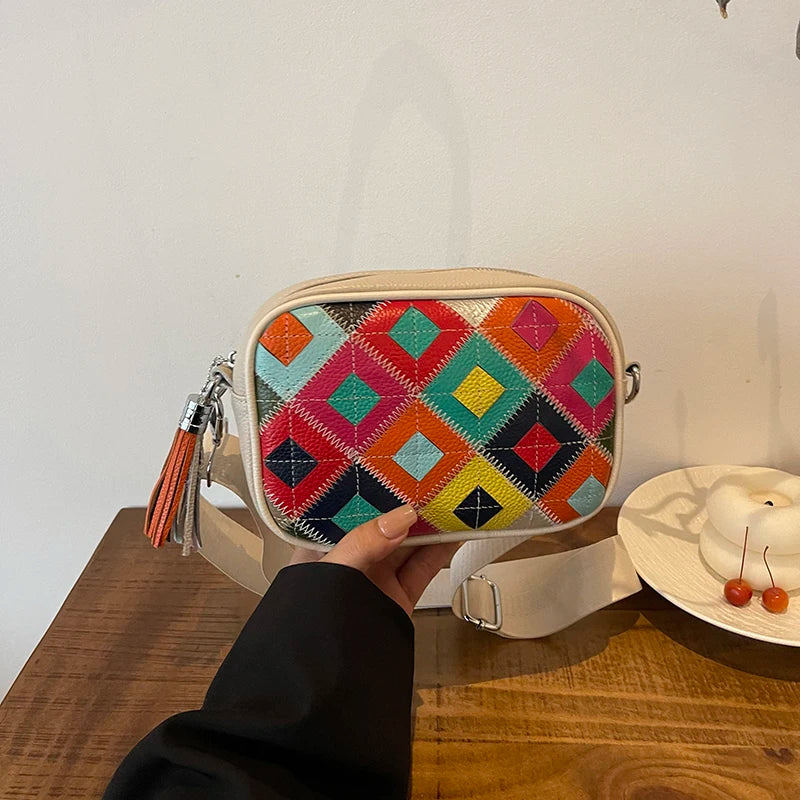 Kleine Bunte Ledertasche – Luxus Damen Handtasche, Crossbody & Schultertasche in Hochwertiger Verarbeitung
