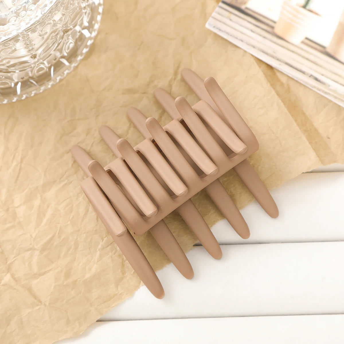 Doppelseitiger Frosted Haarkamm – Rutschfeste Zahnkamm-Haarklammer in Schwarz für Damen Kaufschwan® Abbildung 11