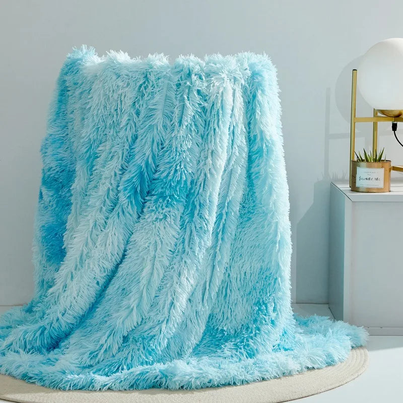 Vier-Jahreszeiten Universelle Nerz-Fleece-Decke – Flauschige Tie-Dye Einfarbige Decke für Wärme und Komfort Kaufschwan®
