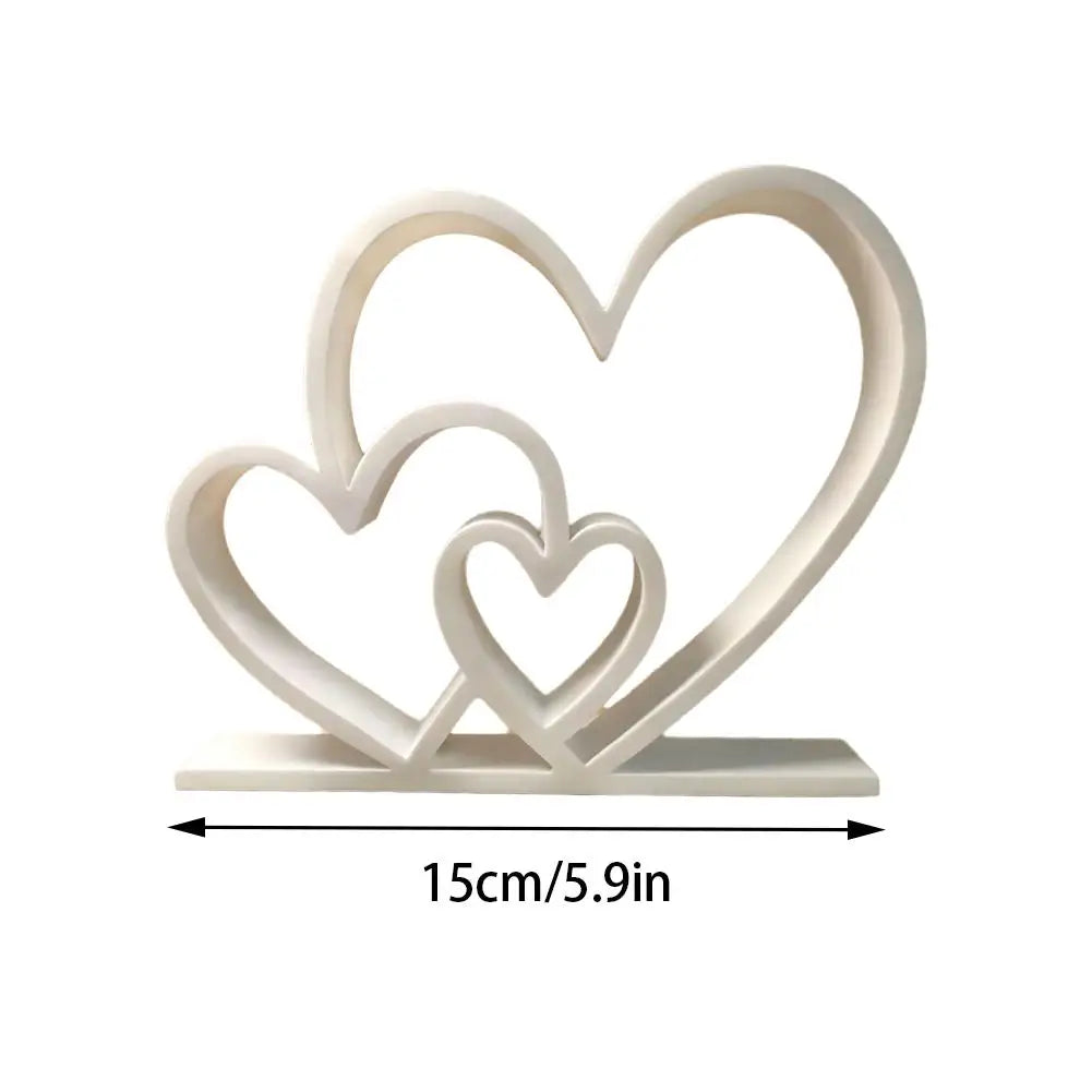 Herz Skulptur Valentinstag Geschenk – Schwarz Weiß Moderne Minimalistische Liebesdekoration für Regal und Tisch