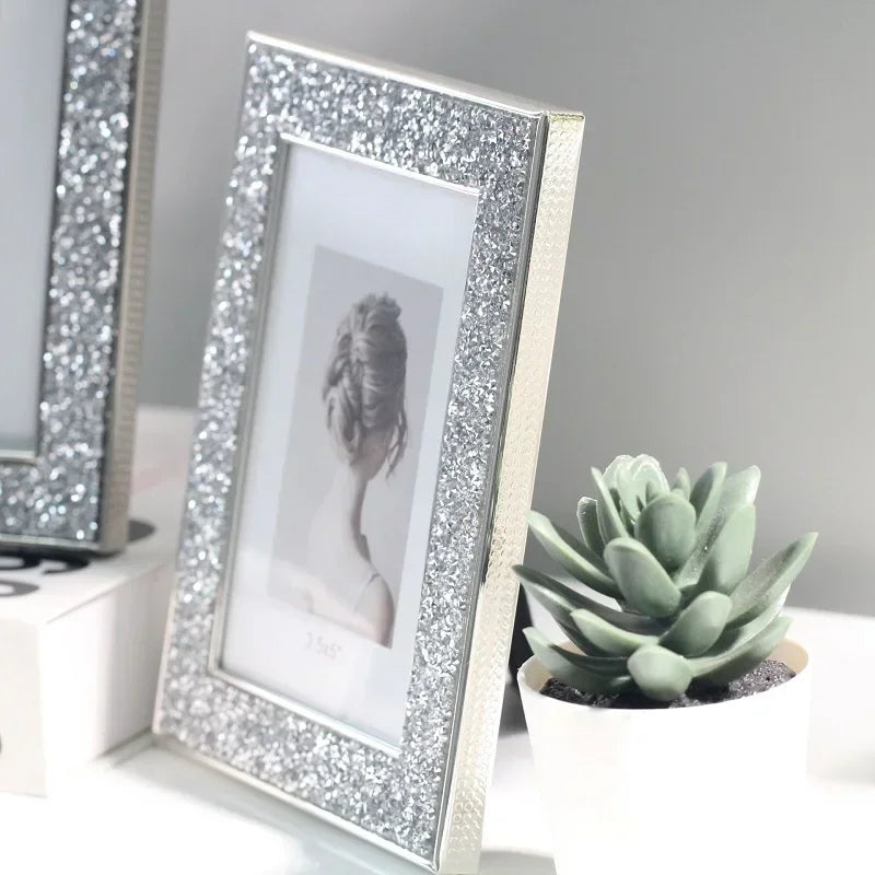 Eleganter Minimalistischer Kristall Metall Bilderrahmen – Premium Hochzeits- und Wohn Dekoration Kaufschwan®