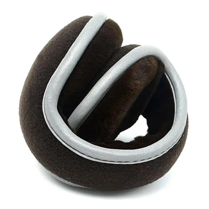 Unisex Faltbare Reflektierende Winter Ohrwärmer – Damen & Herren Warme Earmuffs mit Reflektorband für Outdoor-Sicherheit Kaufschwan® Kaffee