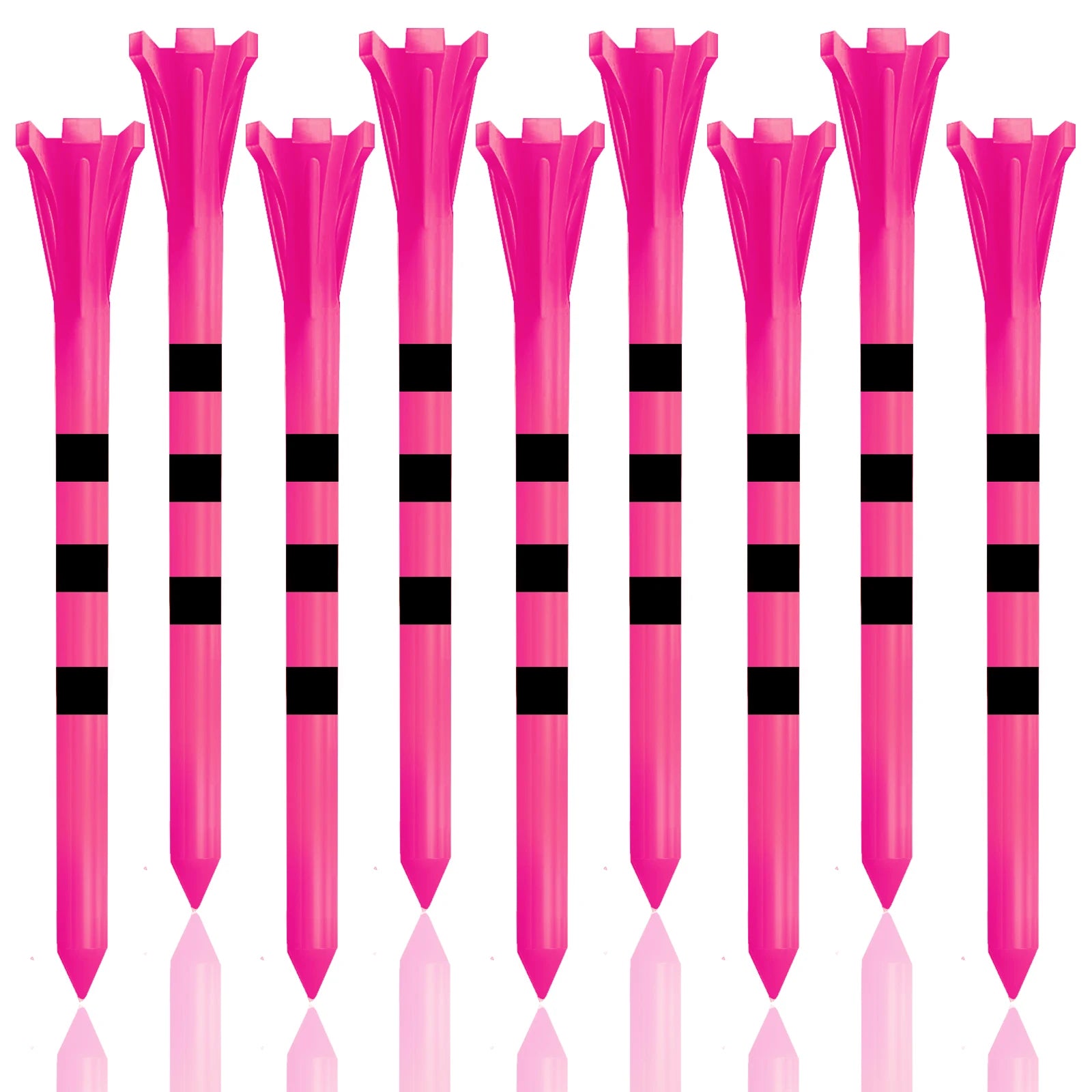 Golf Tees – 50 Stück Unzerbrechliche Kunststoff-Tees mit 5-Zacken-Kopf & Höhenmarkierungen | Reibungsarme Ballhalter, 70mm & 83mm Kaufschwan®