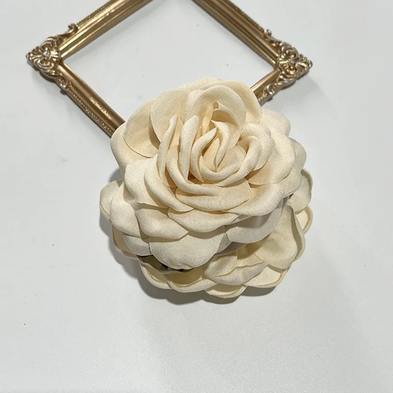Stoff-Rosen-Haarklammern – Elegante Haaraccessoires für Damen & Mädchen Kaufschwan® Beige