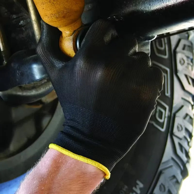 PU Beschichtete Anti Rutsch Arbeitshandschuhe Nylon Strapazierfähig für Garten Mechanik Auto Reparatur 6/12/18 Stück/Set Kaufschwan®