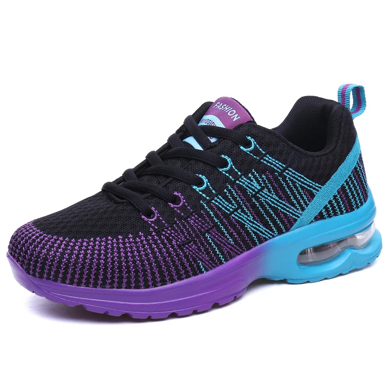 Damen Sportschuhe – Outdoor Laufschuhe | Hochwertige Atmungsaktive Sneaker mit Rutschfester Sohle für Alltag & Training Kaufschwan® Schwarz Lila 40