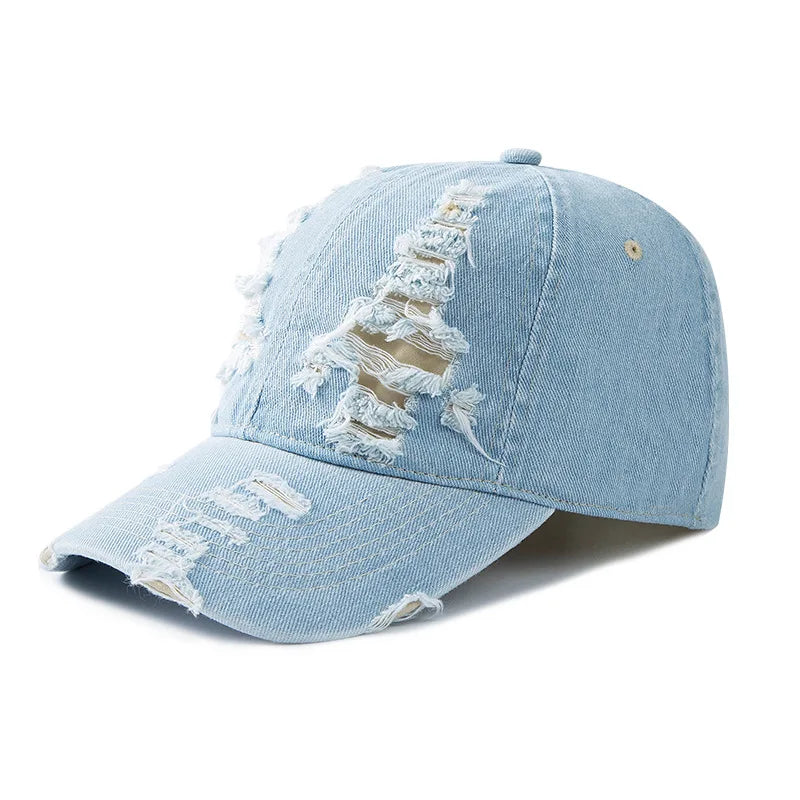 Baseballkappe aus Gewaschenem Denim | Vintage Snapback Kappe für Damen & Herren | Atmungsaktive Verstellbare Sonnenkappe für Frühling & Sommer Kaufschwan®