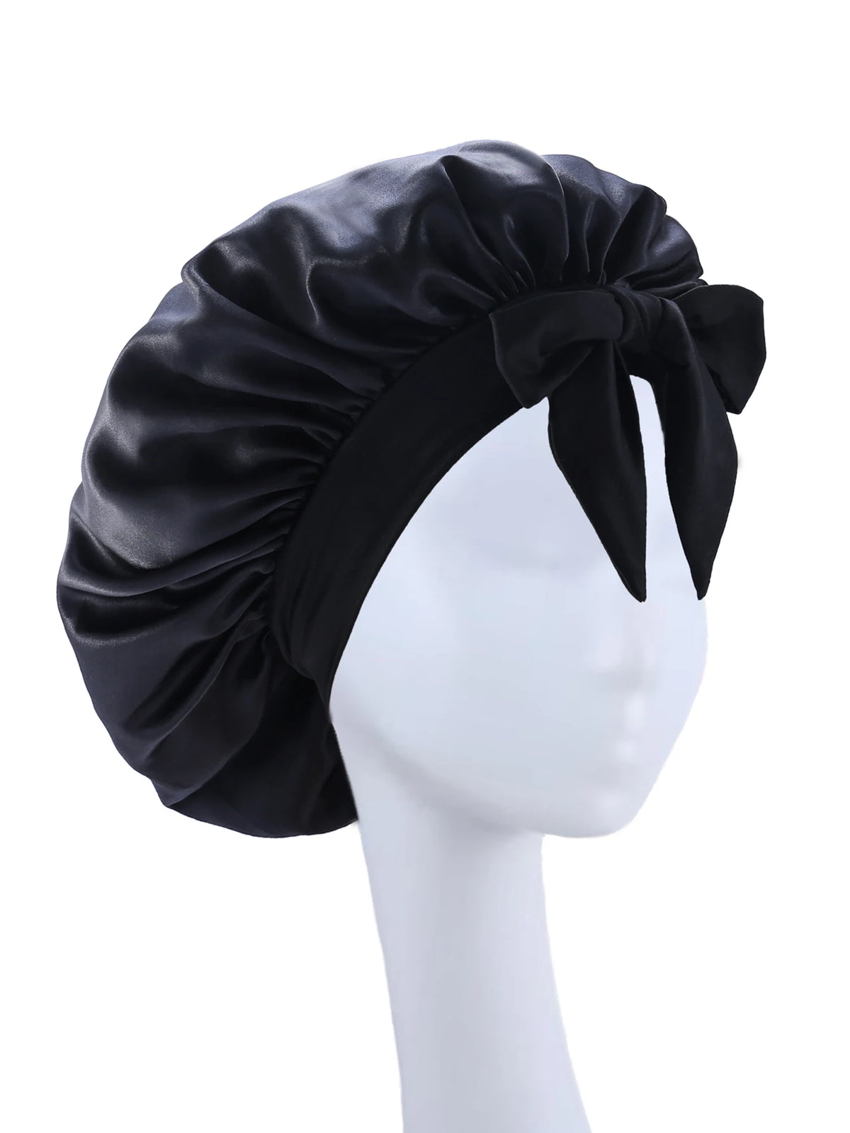 Seidig Weiche Satin-Schlafhaube für Damen – Verstellbare Haarhaube mit Bindeband für Lockiges Haar