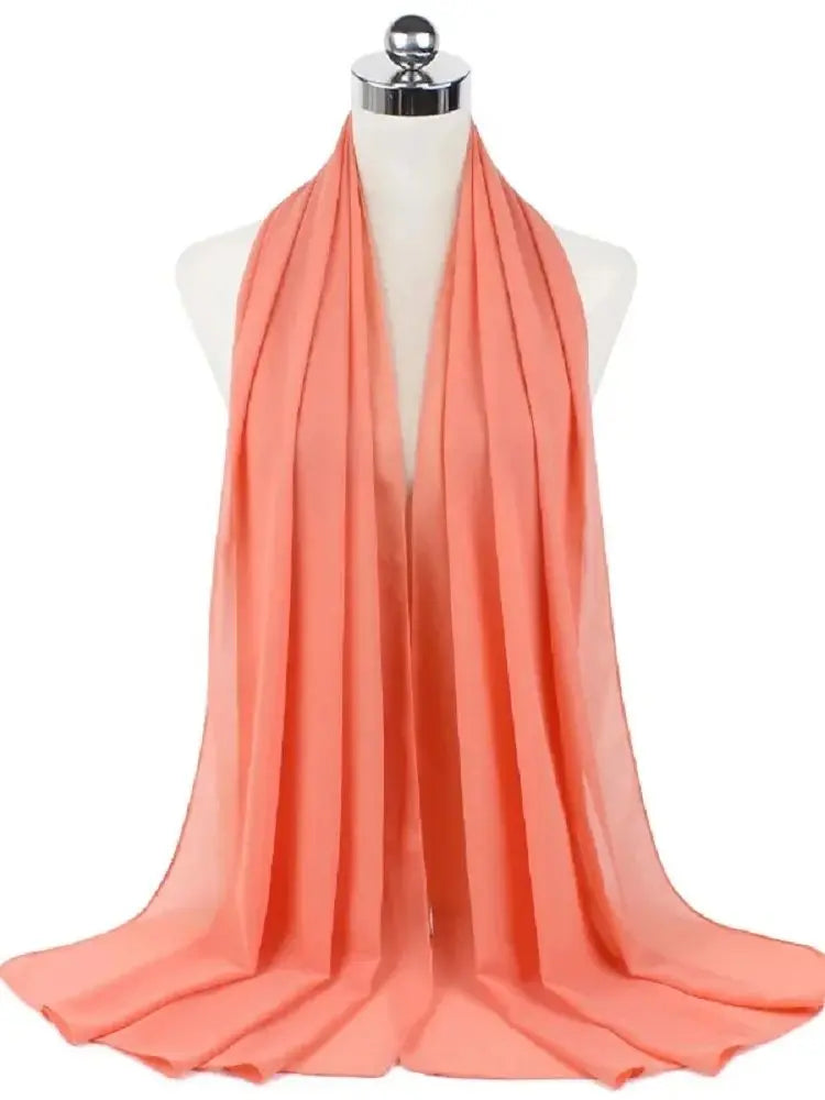 Damen Hijab aus Chiffon – Sofort Tragbares Kopftuch | Einfarbiger Instant Hijab Schal, Arabischer Wrap & Islamischer Schal