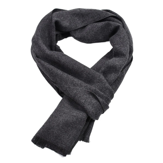 Einfarbiger Kaschmir-Imitat Schal für Herren | Winter Warmer Hals- und Nackenschal | Klassischer Schal – Navy & Schwarz Kaufschwan® Dunkelgrau