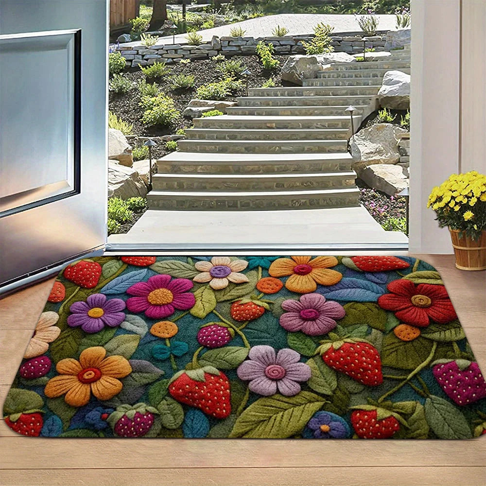 3D Blumenmatte – Rutschfester Teppich mit Kaschmir-Optik für Eingang & Badezimmer Kaufschwan®
