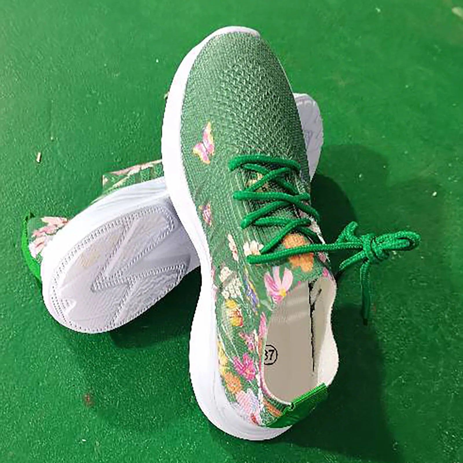 Damen Atmungsaktive Strick-Sneaker – Flying Weave Mesh Schnürschuhe | Runde Zehenform, Weiche Sohle & Bequeme Freizeitschuhe Kaufschwan®