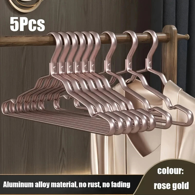 Metall Kleiderbügel – Robuste Glatte Kleiderbügel für Hemden, Mäntel und Hosen Kaufschwan® 5 Stück – Roségold