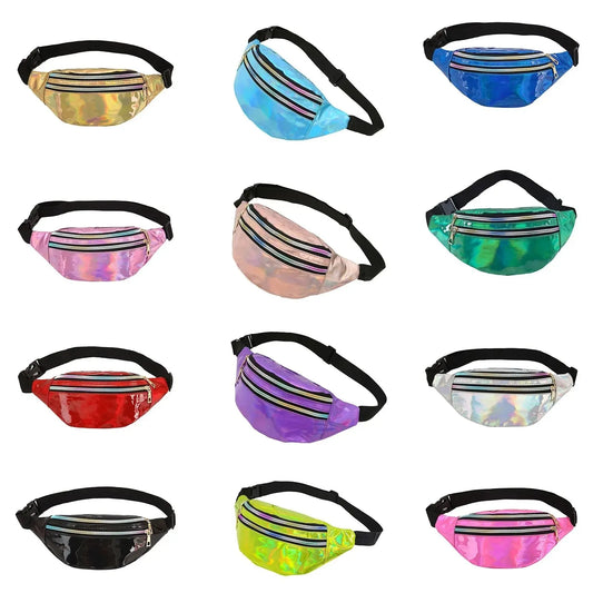 Holografische Glitzer Gürteltasche – Laser Fanny Pack | Designer Hüfttasche für Damen & Mädchen, Party, Reisen & Crossbody Kaufschwan®