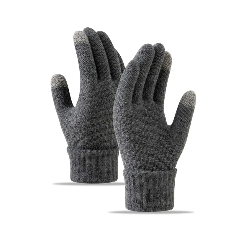 Winter Touchscreen Strickhandschuhe – Warme Unisex Vollfinger Handschuhe | Verdickte Strickhandschuhe aus Kunstwolle für Damen & Herren Kaufschwan®